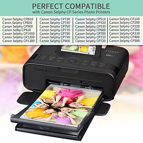 2 Pack Compatible Canon Selphy CP1300 Ink and Paper KP-108IN KP108 3 Color Ink Cartridges and 108 Sheets 4x6 Photo Paper Glossy for Canon Selphy CP1500, CP1300, CP1200, CP1000 Compact Photo Printers