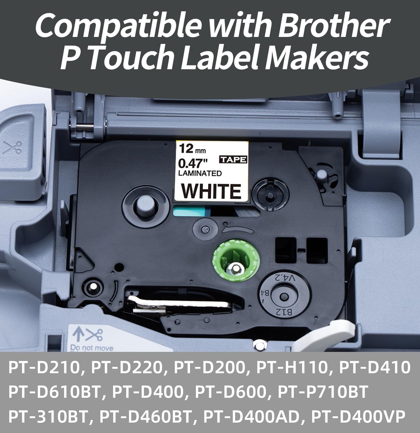 Nastro per Etichette Suminey Compatibile In sostituzione di Brother P-touch Laminato Tape Cassetta TZe-231 12mm per PT-H107B 1000 1010 H105 H100LB H100R P300BT H110 H200, nero su bianco, 5Pz